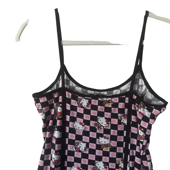 Hello Kitty x NGOrder Checkerboard Bodycon Dress Black Pink Size US 6 - Picture 8 of 9
